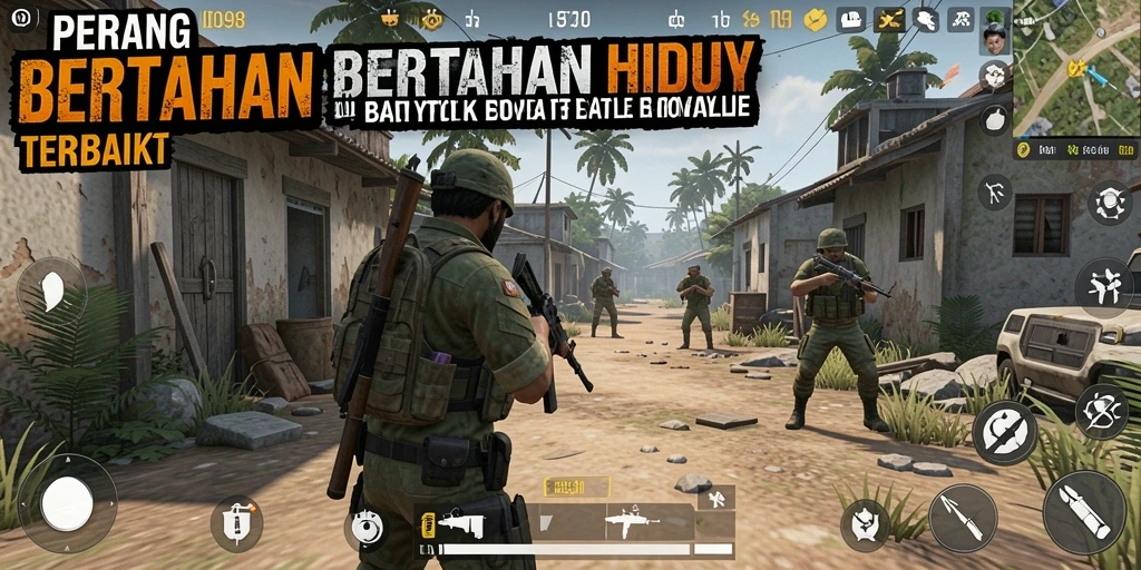Screenshot ID098 menampilkan aksi mendebarkan dalam pertempuran Battle Royale.