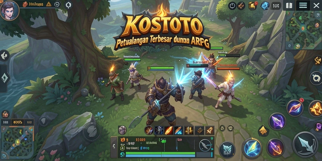 Gameplay seru dalam KOSTOTO yang penuh aksi dan petualangan.