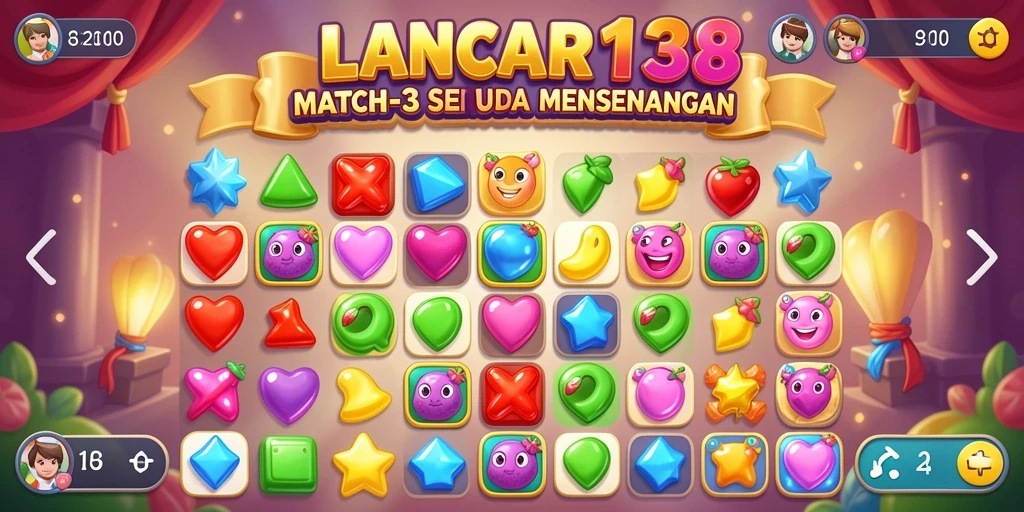 Gameplay seru dengan berbagai tantangan Match-3 yang menarik.