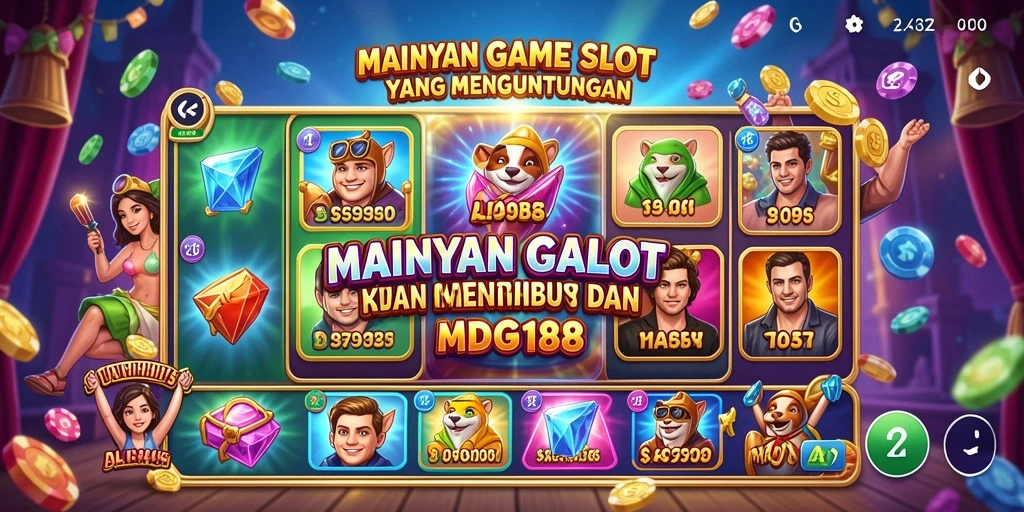 Tampilan gameplay MDG188 yang menarik dengan berbagai tema slot.