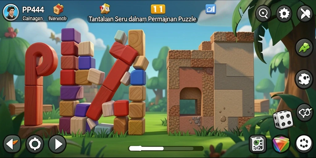 Tangkapan layar gameplay seru di PP444 dengan puzzle menantang.