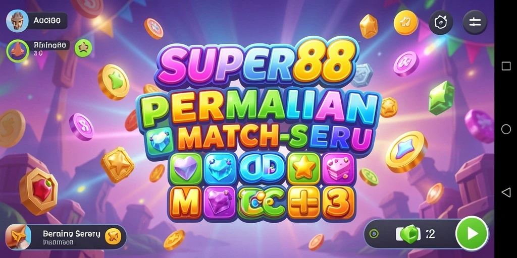 Screenshot gameplay SUPER88 menampilkan aksi mencocokkan objek.