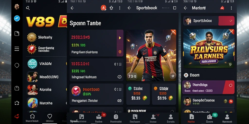 Tampilan menarik dari gameplay taruhan olahraga di V89.